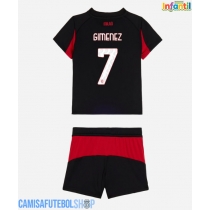 Camisa de time de futebol AC Milan Santiago Gimenez #7 Replicas 1º Equipamento Infantil 2025-26 Manga Curta (+ Calças curtas)